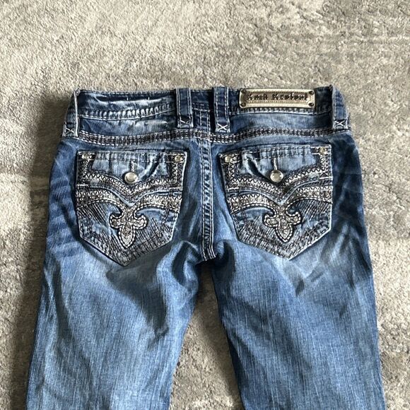 Rock Revival Celinda Jeans Womens 26 Ankle Skinny Distressed Bling Pockets - Picture 8 of 9